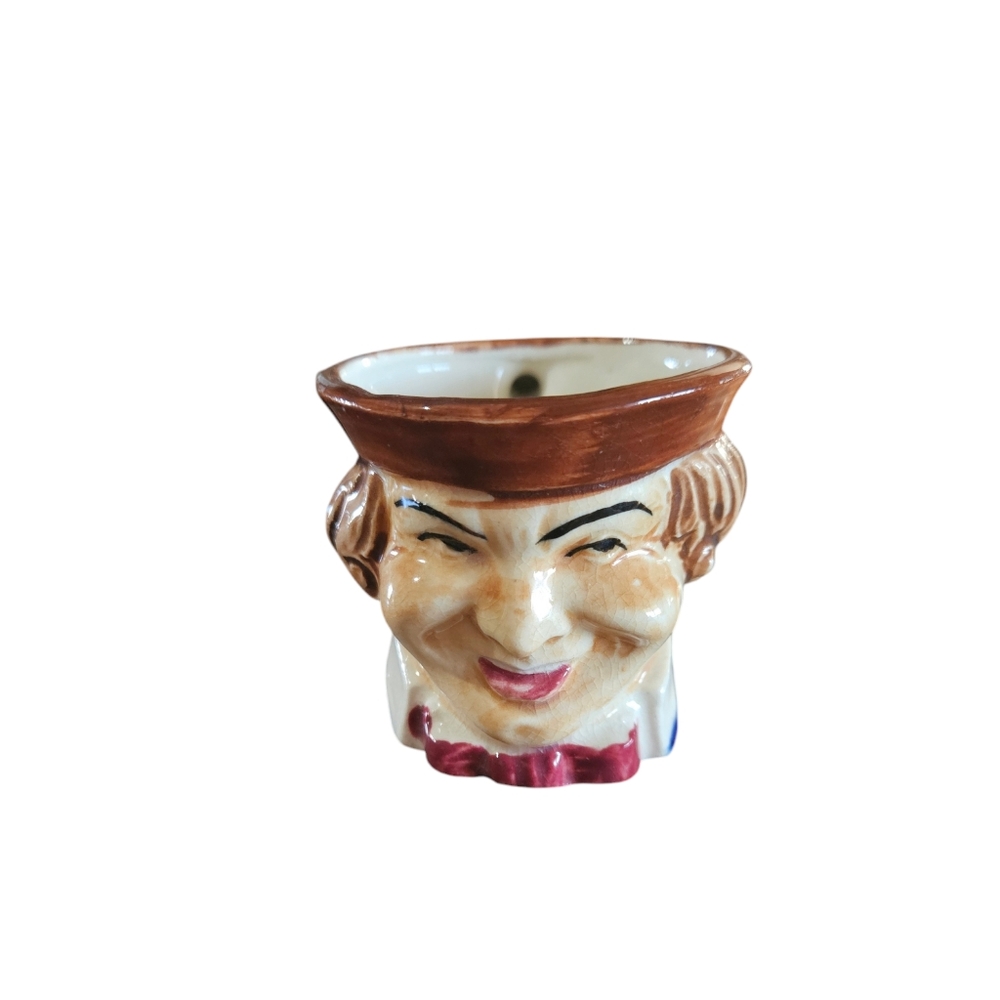 VINTAGE Toby Creamer Mini Mug Made in Occupied Japan (1945-52) Stamped 2.5" H